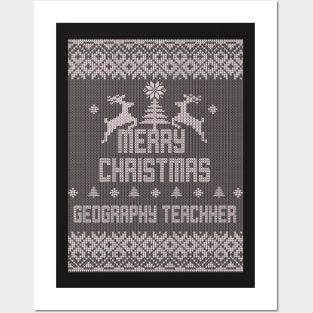 Merry Christmas GEOGRAPHY TEACHER Posters and Art